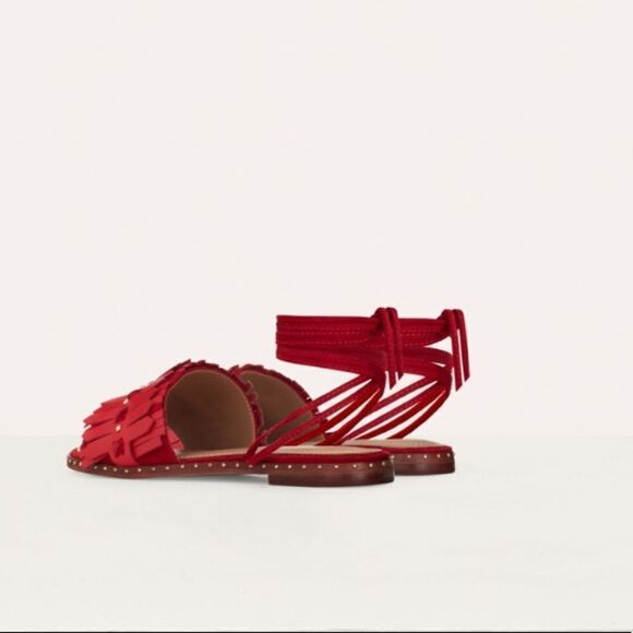Maje Fun Leather Sandal Women's Red - Picture 3 of 11